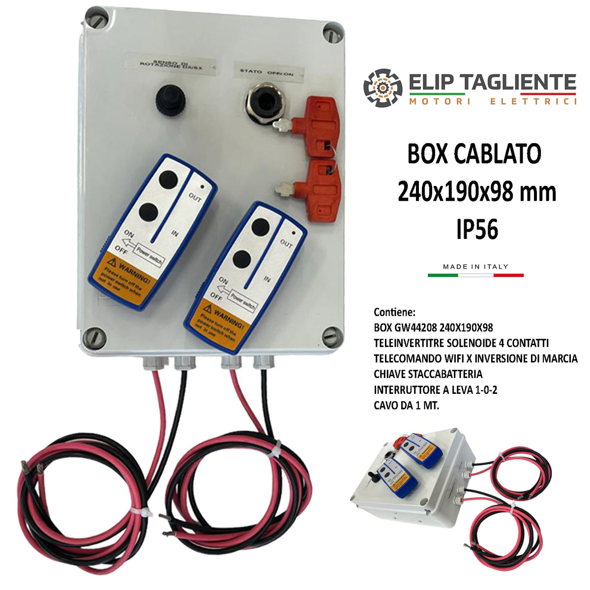 BOX CABLATO 24 VOLT 90 AMPERE PER MOTORI ELETTRICI DC A MAGNETI PERMANENTI PER COPRI-SCOPRI TELONI