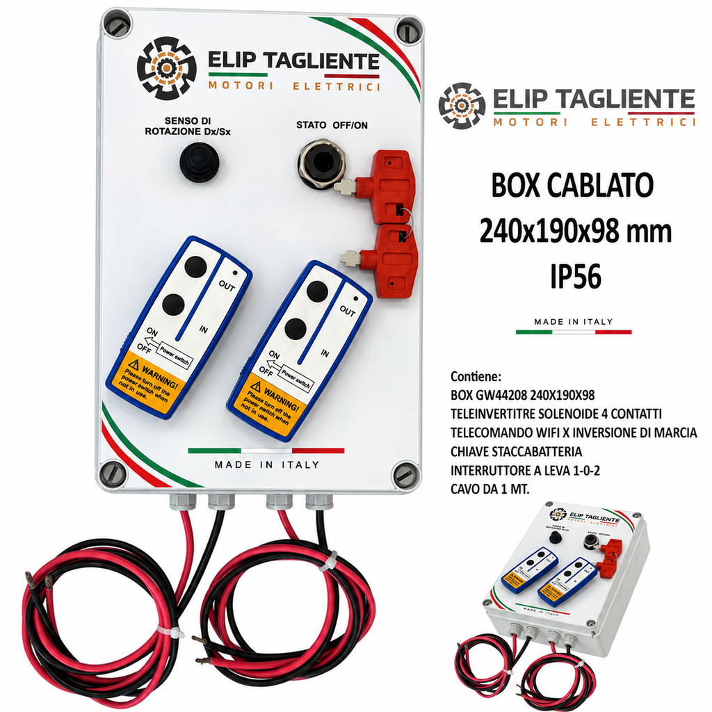 BOX CABLATO 24 VOLT 90 AMPERE PER MOTORI ELETTRICI DC A MAGNETI PERMANENTI PER COPRI-SCOPRI TELONI