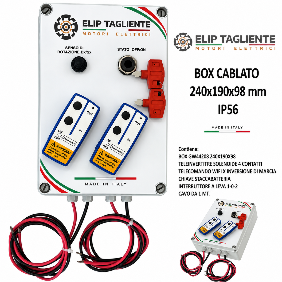 BOX CABLATO 24 VOLT 90 AMPERE PER MOTORI ELETTRICI DC A MAGNETI PERMANENTI PER COPRI-SCOPRI TELONI