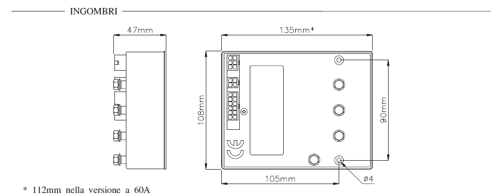 CONTROLLER 4QHF3D 12V - Taglia 60A / Corrente 55A