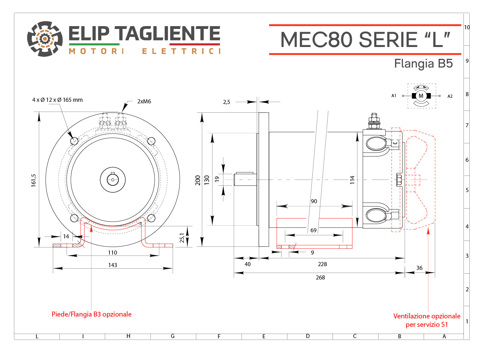 Disegno tecnico Serie L MEC80 B5