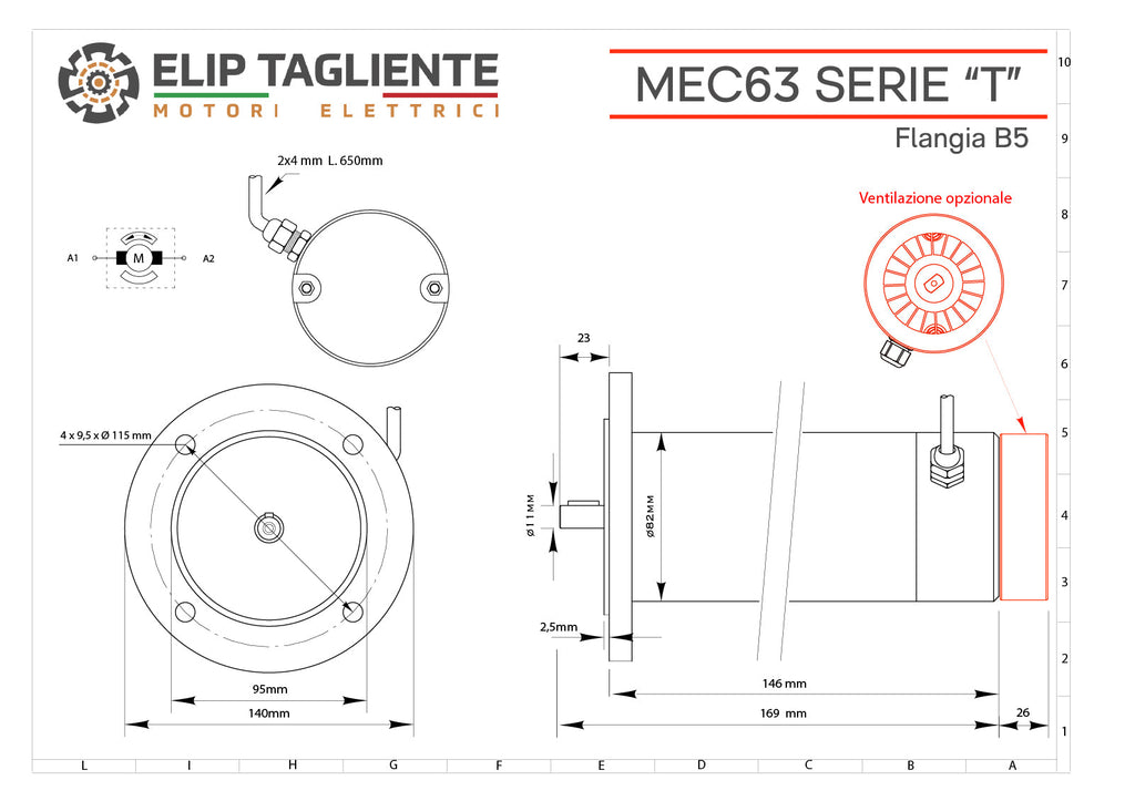 Disegno tecnico Serie T MEC63 B5