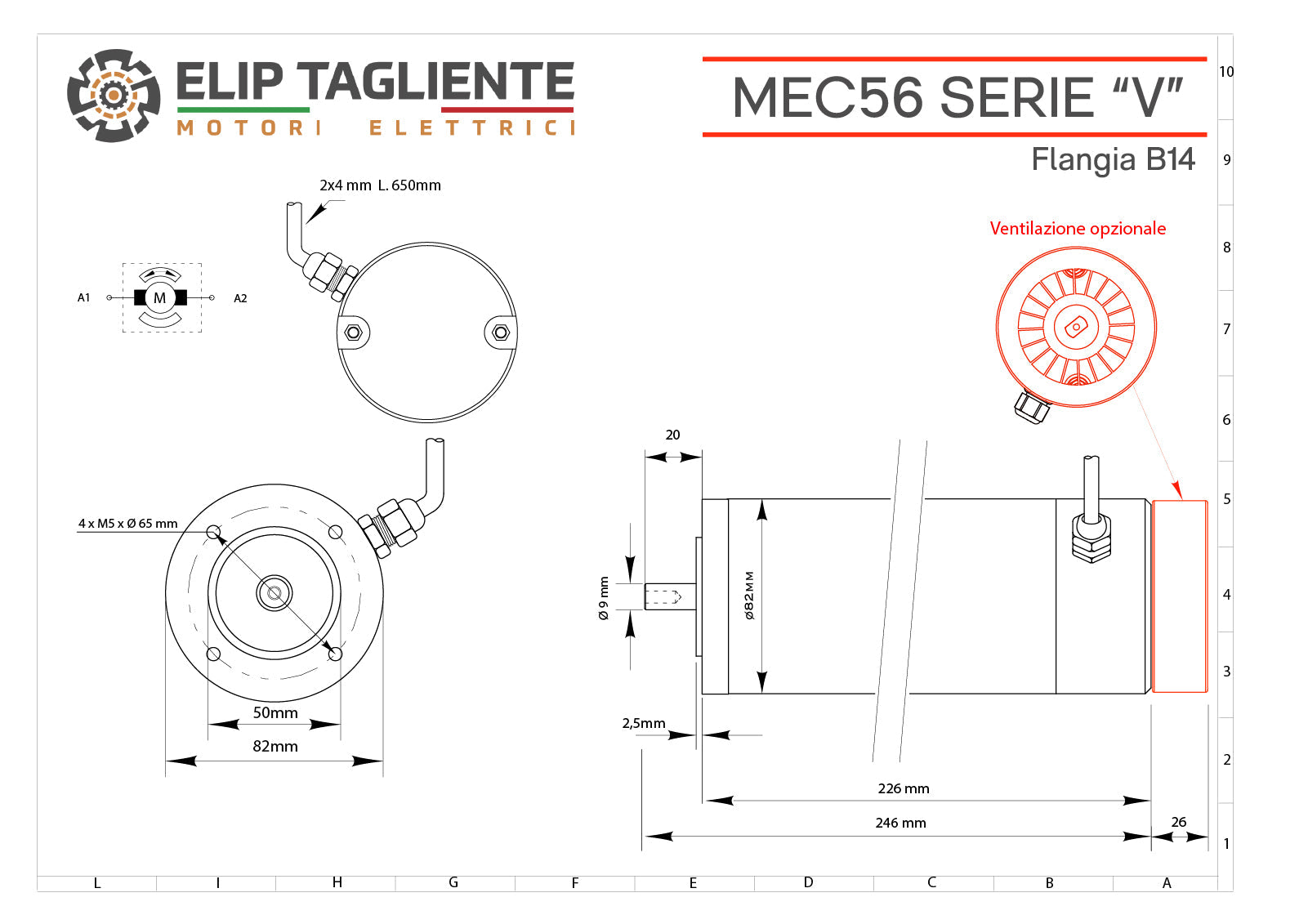 Disegno tecnico Serie V MEC56 B14