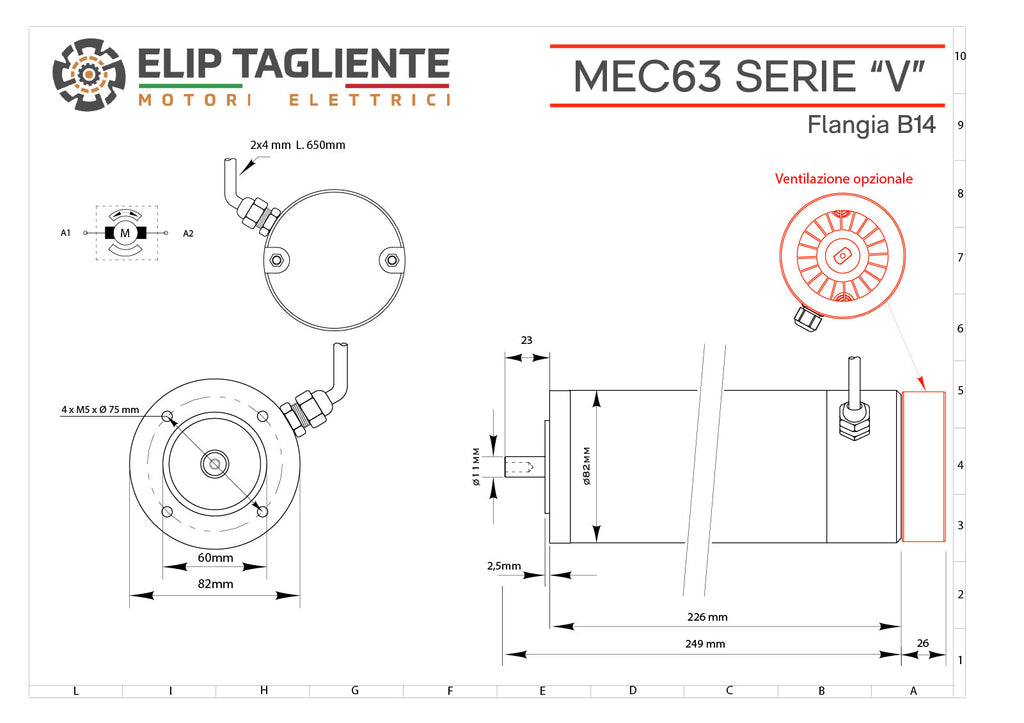 Disegno tecnico Serie V MEC63 B14