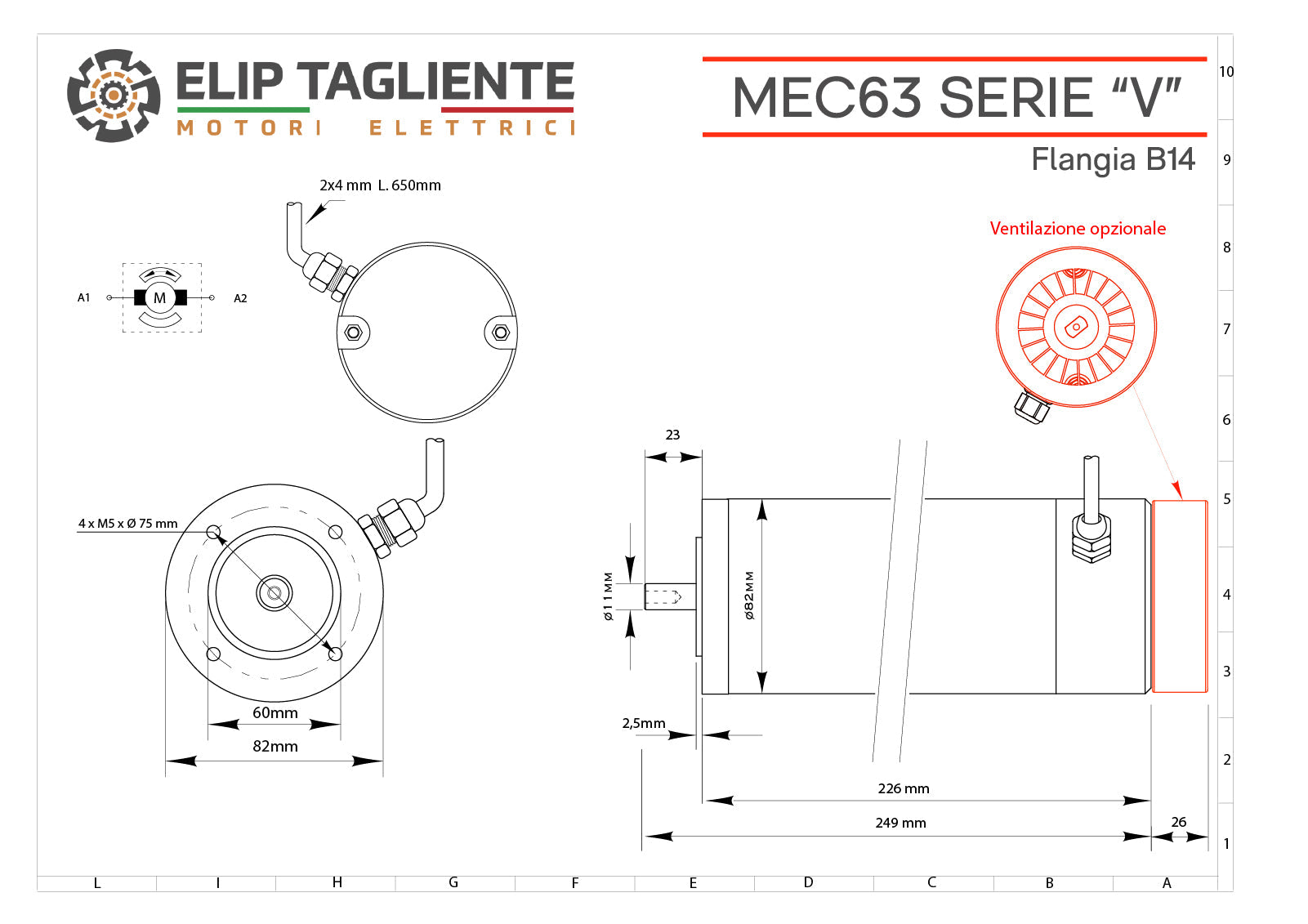Disegno tecnico Serie V MEC63 B14