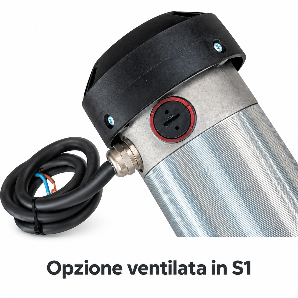 Opzione ventilata in S1 per motori elettrici serie U, T e V
