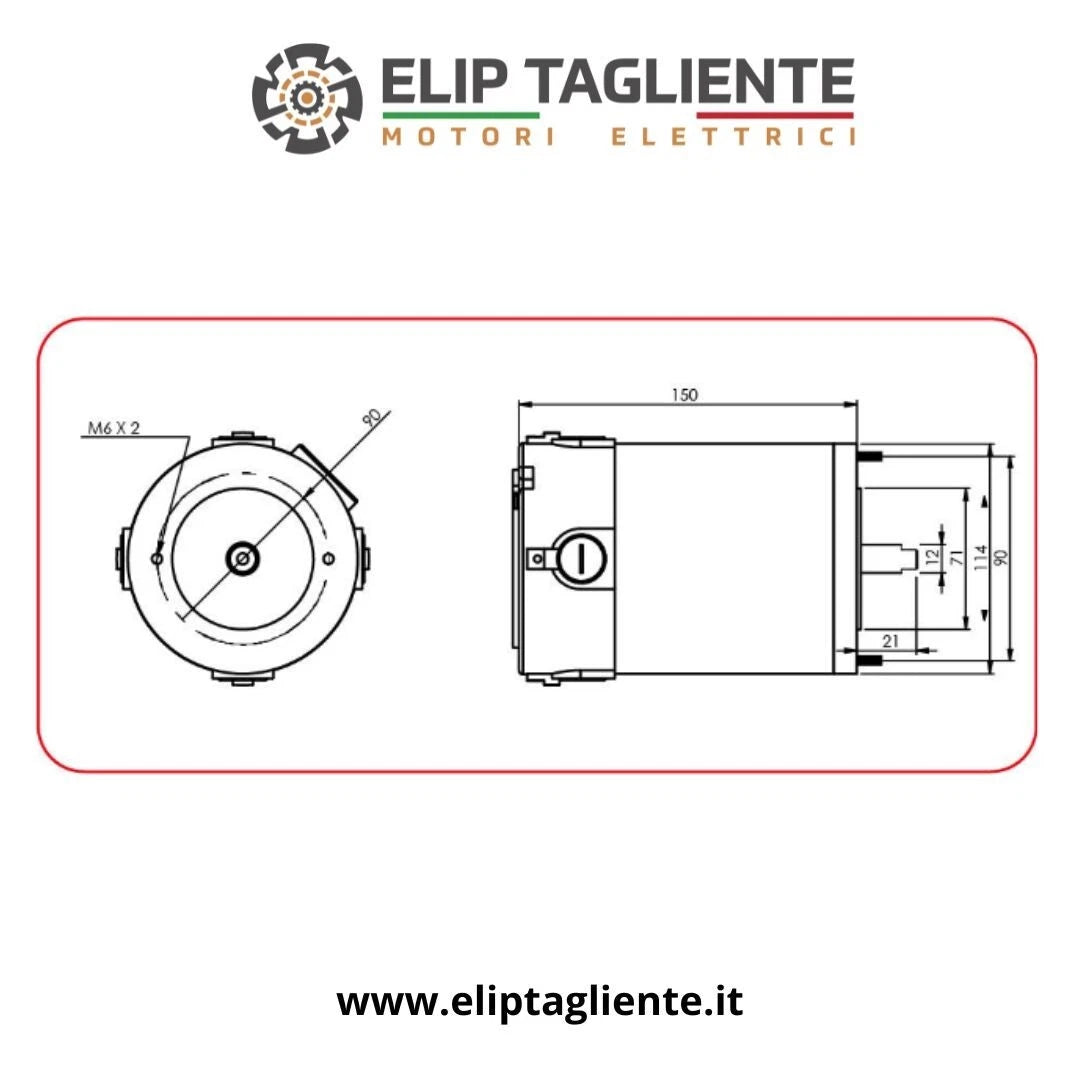 Disegno dimensionale motore CFR MP113.0458A