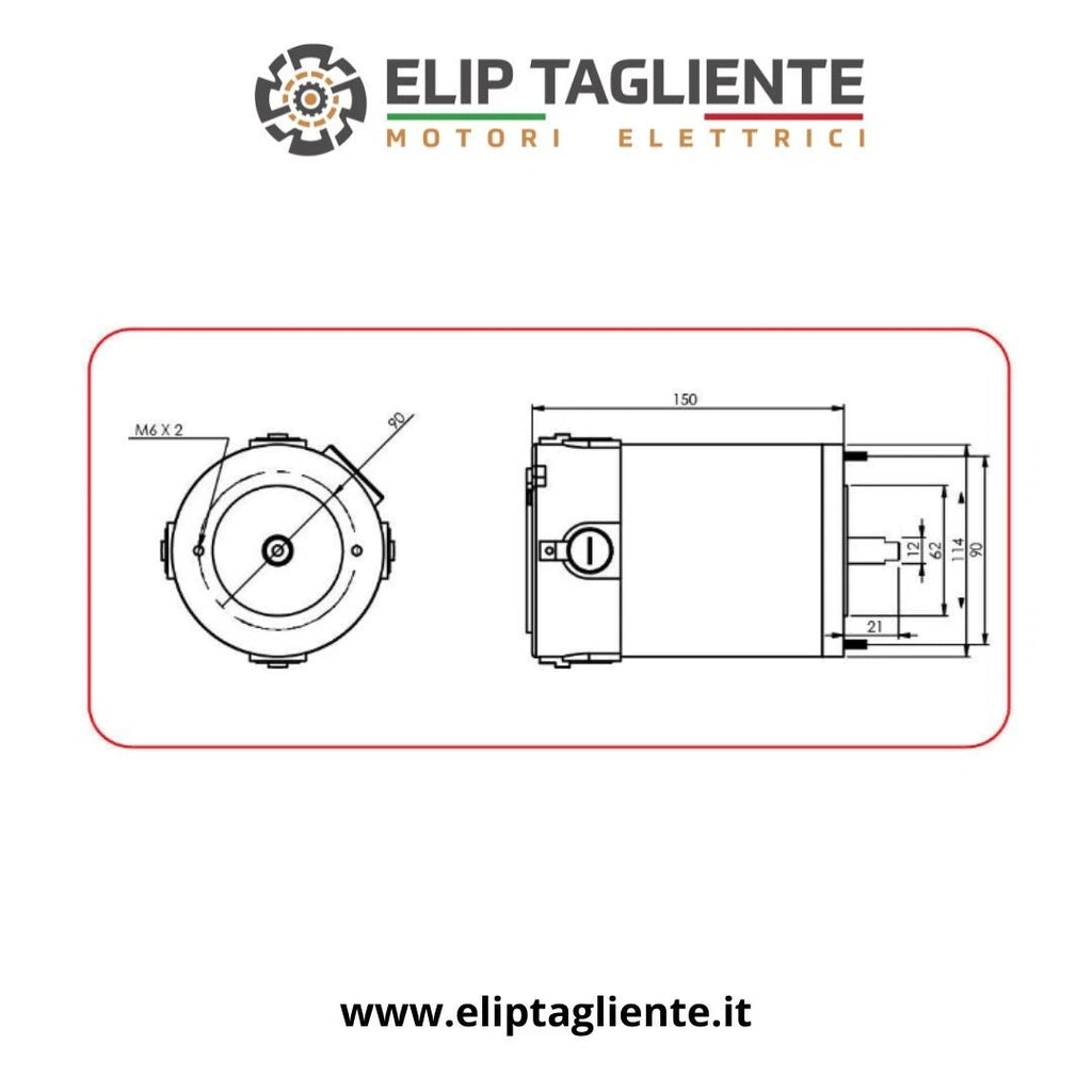 Disegno dimensionale motore CFR MP113.0458B