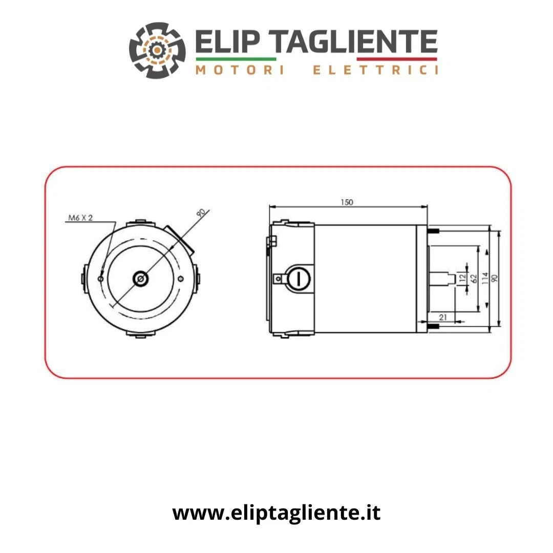 Disegno dimensionale motore CFR MP113.0458B